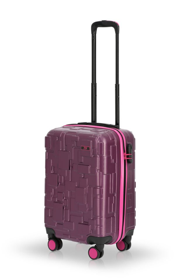 Redro Lego (Büyük ve Kabin) Abs 2`li Valiz Seti Mürdüm Pembe