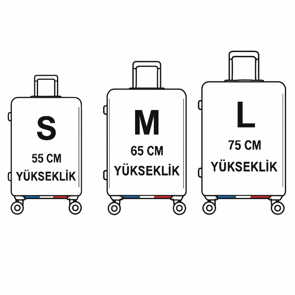Valiz Kılıfı Bavul Koruyucu 3'lü Set (Taksim)
