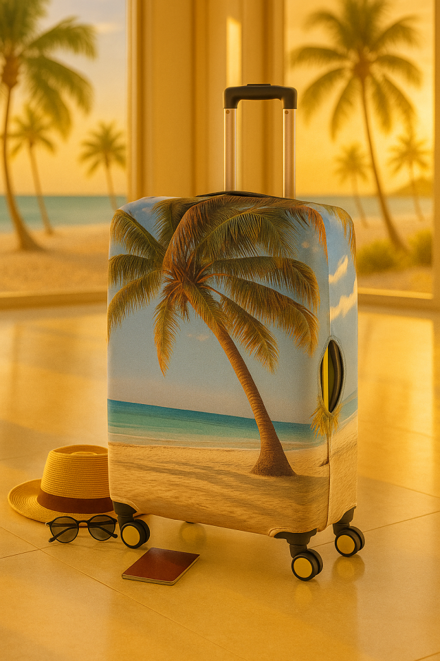 Valiz Kılıfı Bavul Koruyucu 3'lü Set (Palmiye)