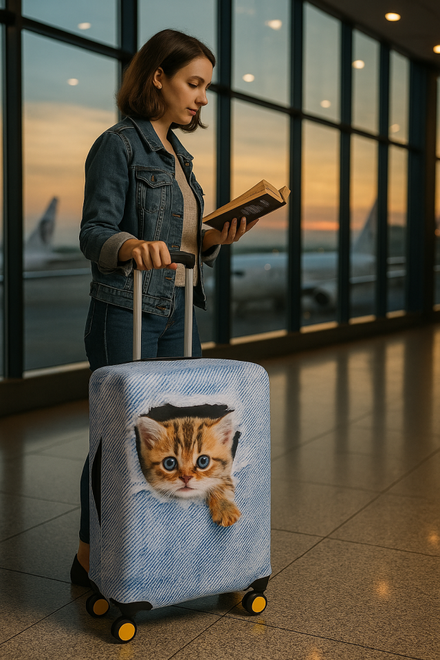 Valiz Kılıfı Bavul Koruyucu 3'lü Set (Yavru Kedi)