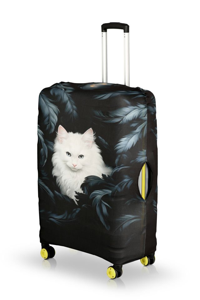 Valiz Kılıfı Bavul Koruyucu 3'lü Set (Beyaz Kedi)