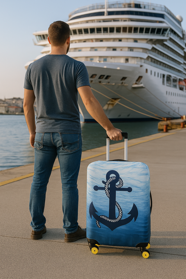 Valiz Kılıfı Bavul Koruyucu 3'lü Set (Deniz)