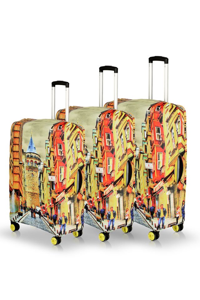 Valiz Kılıfı Bavul Koruyucu 3'lü Set (Galata)