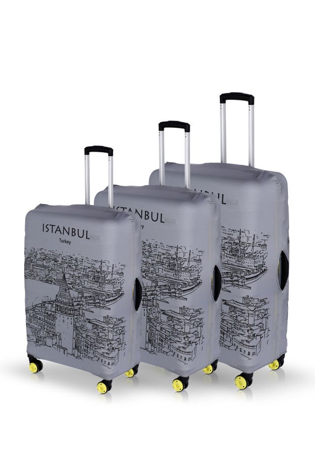 Valiz Kılıfı Bavul Koruyucu 3'lü Set (İstanbul2)