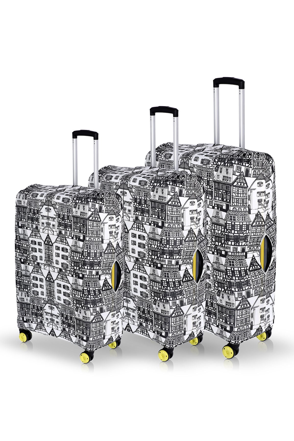 Valiz Kılıfı Bavul Koruyucu 3'lü Set (Karakalem)