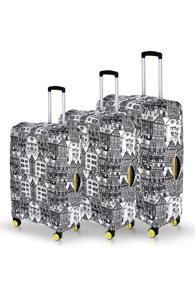Valiz Kılıfı Bavul Koruyucu 3'lü Set (Karakalem)