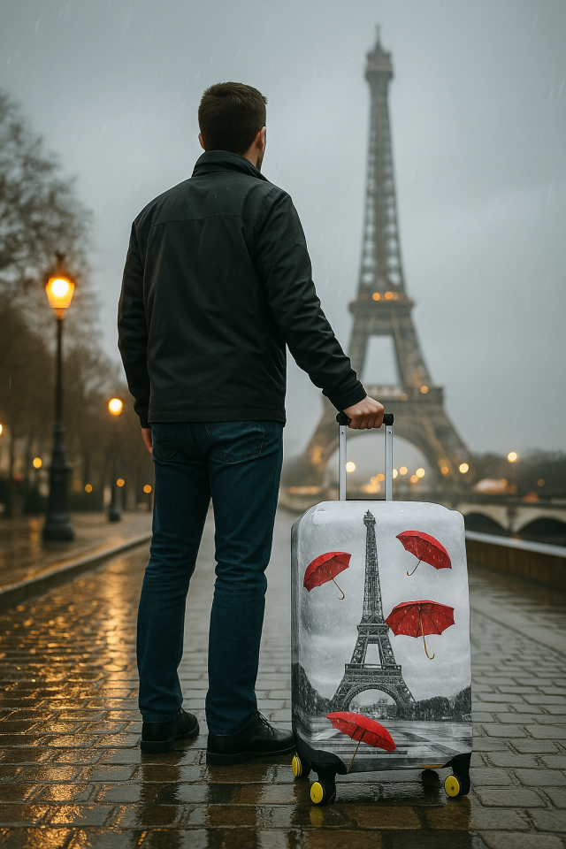 Valiz Kılıfı Bavul Koruyucu 3'lü Set (Paris)