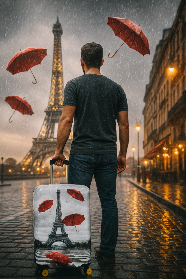 Valiz Kılıfı Bavul Koruyucu 3'lü Set (Paris)