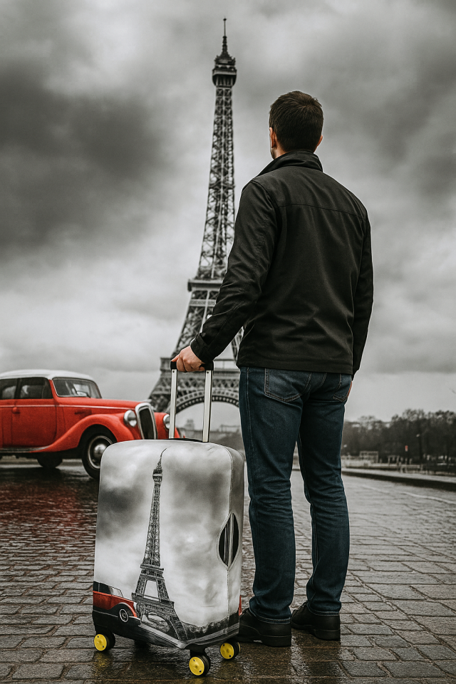 Valiz Kılıfı Bavul Koruyucu 3'lü Set (Paris2)