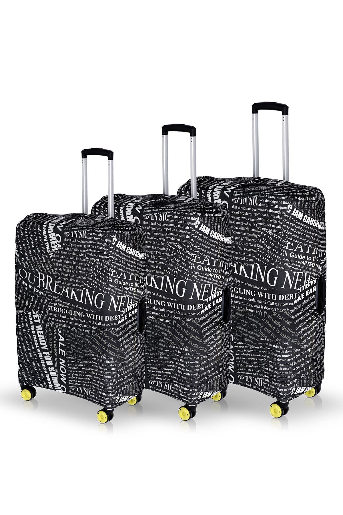 Valiz Kılıfı Bavul Koruyucu 3'lü Set (Text)