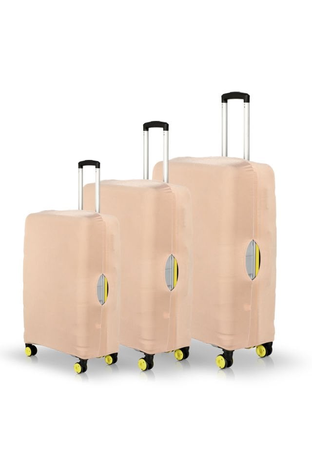Valiz Kılıfı Bavul Koruyucu 3'lü Set (Bej)