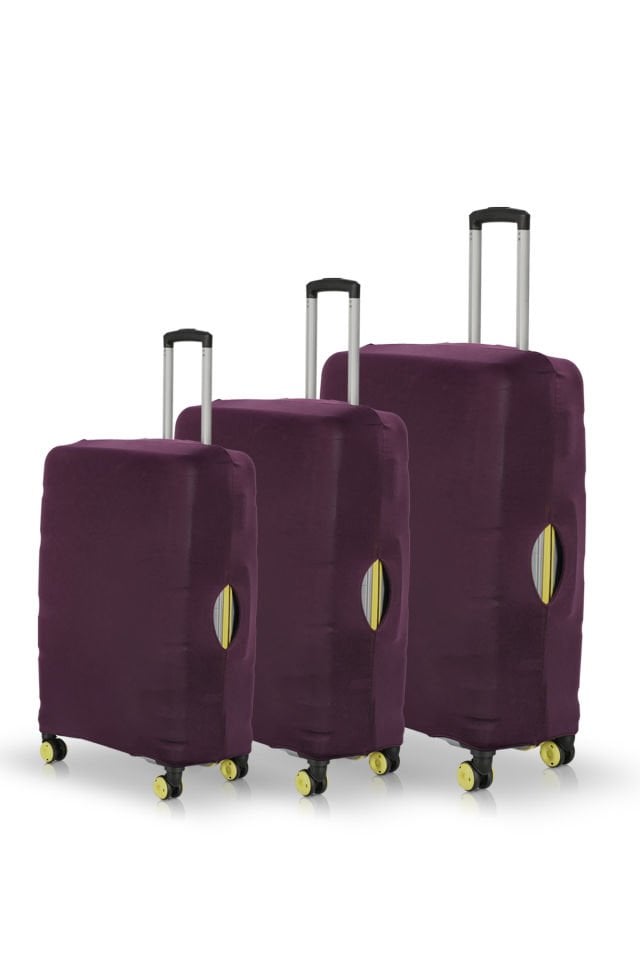 Valiz Kılıfı Bavul Koruyucu 3'lü Set (Mürdüm)