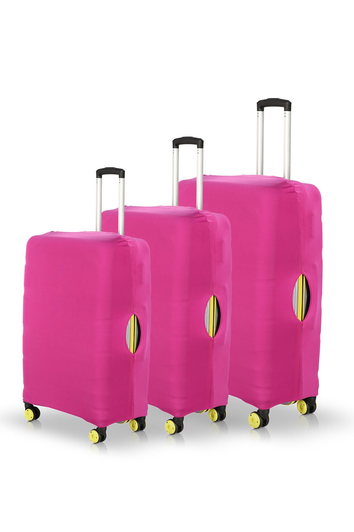 Valiz Kılıfı Bavul Koruyucu 3'lü Set (Pembe)